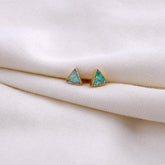Earrings Triangle Fire Opal Pattern
